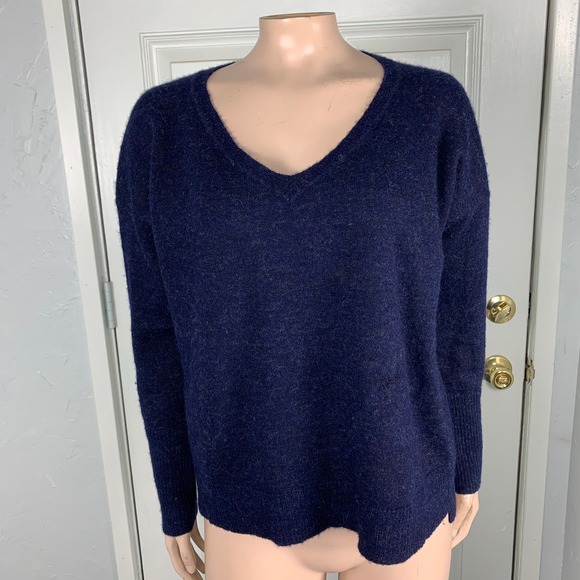 Peruvian Conection Sweaters - Peruvian Connection Heather Sweater S Alpaca Scoop Solid Knit Long sleeve P17